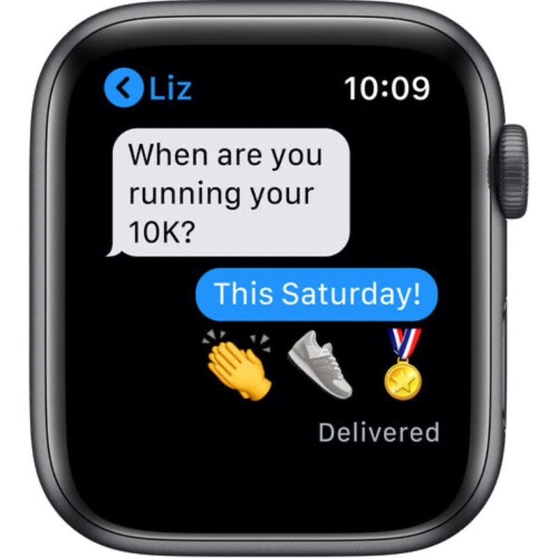 Apple Watch SE (GPS, 44mm, Space Gray Aluminum, Black Sport Band)