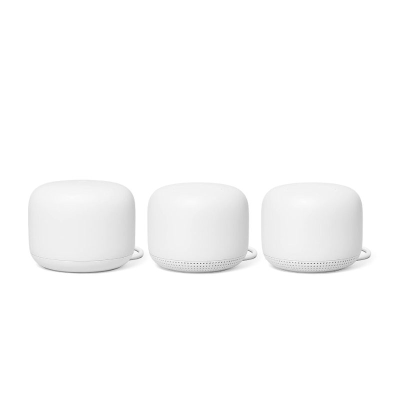 Google Nest Wifi Mesh Router and 2 Points (3-Pack) snow (GA00823-US)