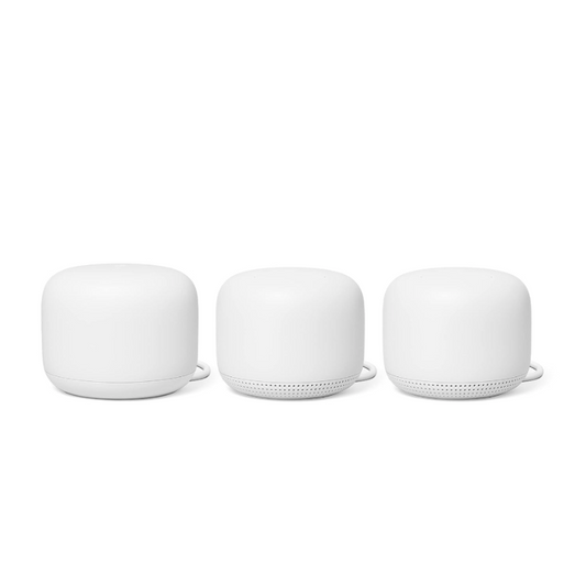 Google Nest Wifi Mesh Router and 2 Points (3-Pack) snow (GA00823-US)