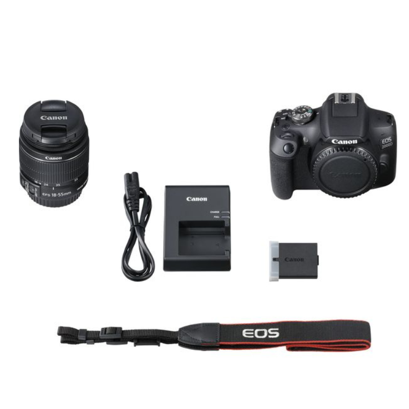 Canon EOS 2000D DSLR Camera with EF-S 18-55 mm f/3.5-5.6 IS II Lens