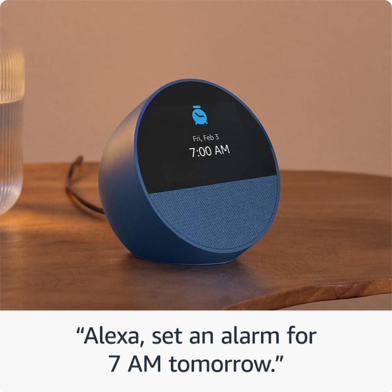 Amazon Echo Spot (2024) Smart alarm clock with vibrant sound + Alexa