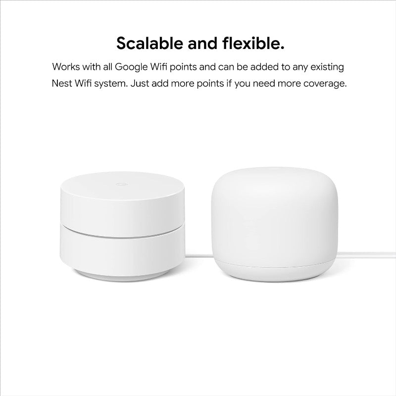 Google Nest Wifi Mesh Router and 2 Points (3-Pack) snow (GA00823-US)