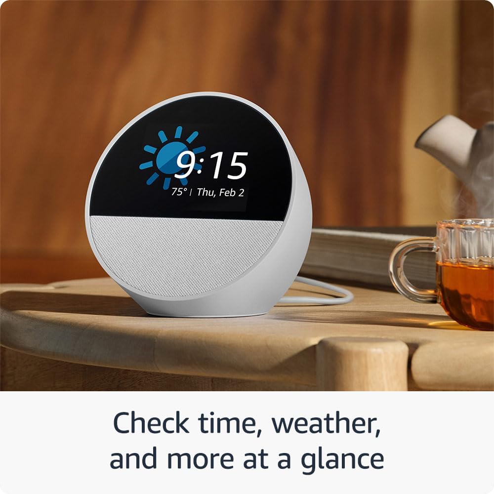 Amazon Echo Spot (2024) Smart alarm clock with vibrant sound + Alexa