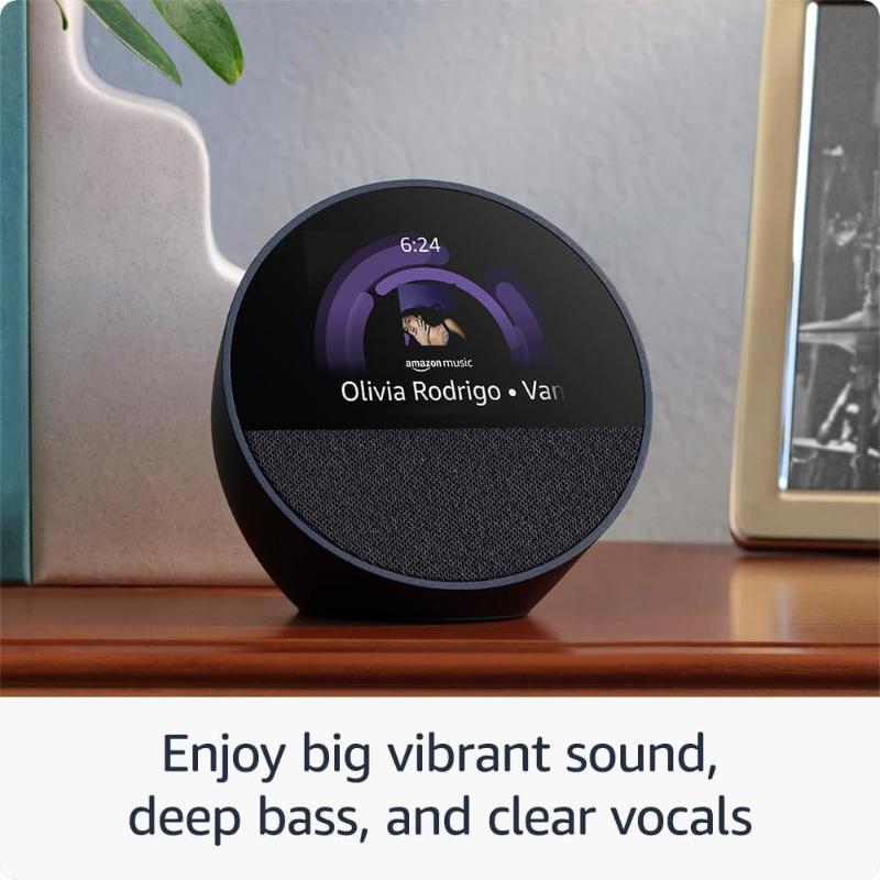 Amazon Echo Spot (2024) Smart alarm clock with vibrant sound + Alexa