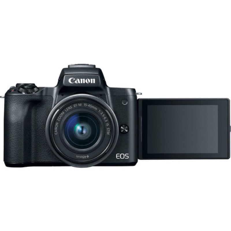 Canon EOS M50 Mirrorless Digital Camera with EF-M 15-45 mm f/3.5-5.6 IS STM Lens - Black - Hashtechguy