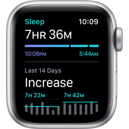 Apple Watch SE (GPS, 40mm, Silver Aluminum, White Sport Band)