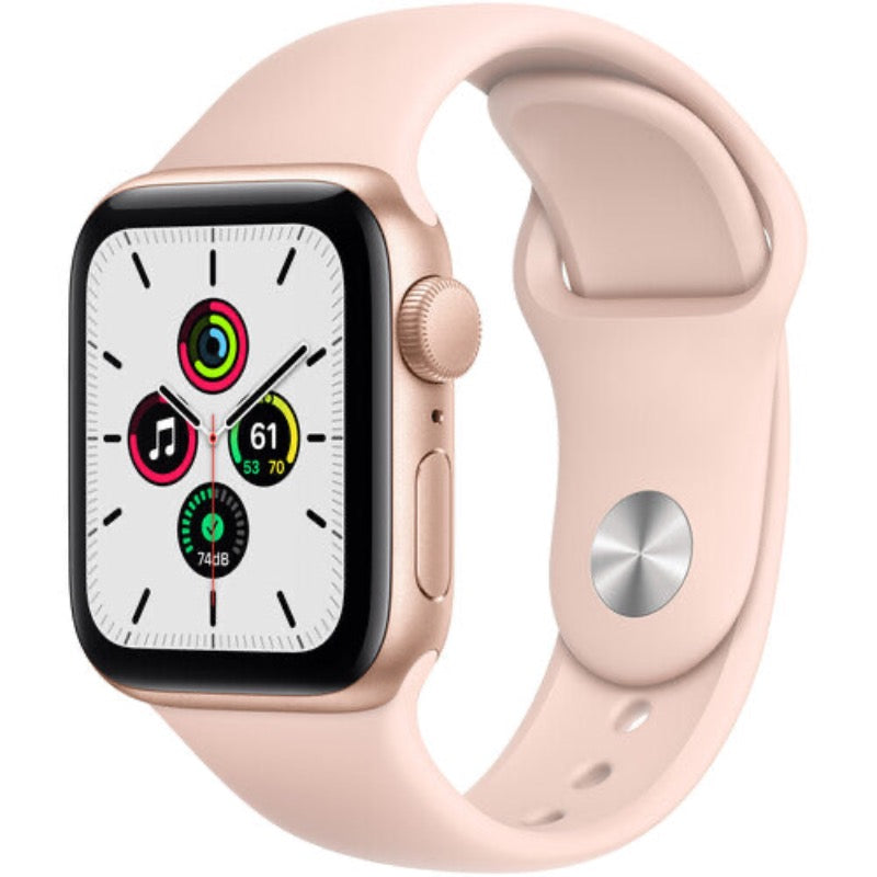 Apple Watch SE (GPS, 40mm, Gold Aluminum, Pink Sand Sport Band)