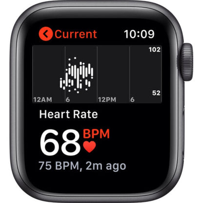 Apple Watch SE (GPS, 40mm, Space Gray Aluminum, Black Sport Band)