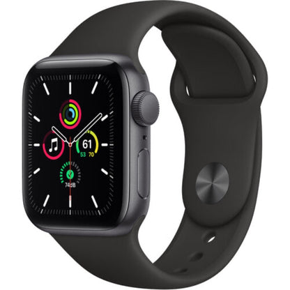 Apple Watch SE (GPS, 40mm, Space Gray Aluminum, Black Sport Band)