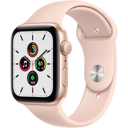 Apple Watch SE (GPS, 44mm, Gold Aluminum, Pink Sand Sport Band)